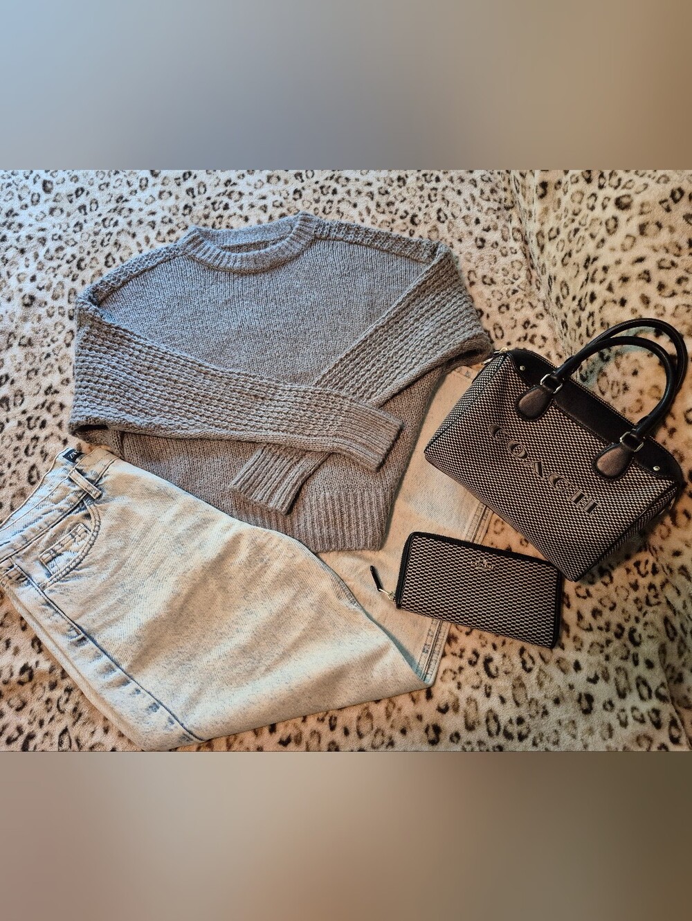 A&F Light Gray Heavy Knit Sweater